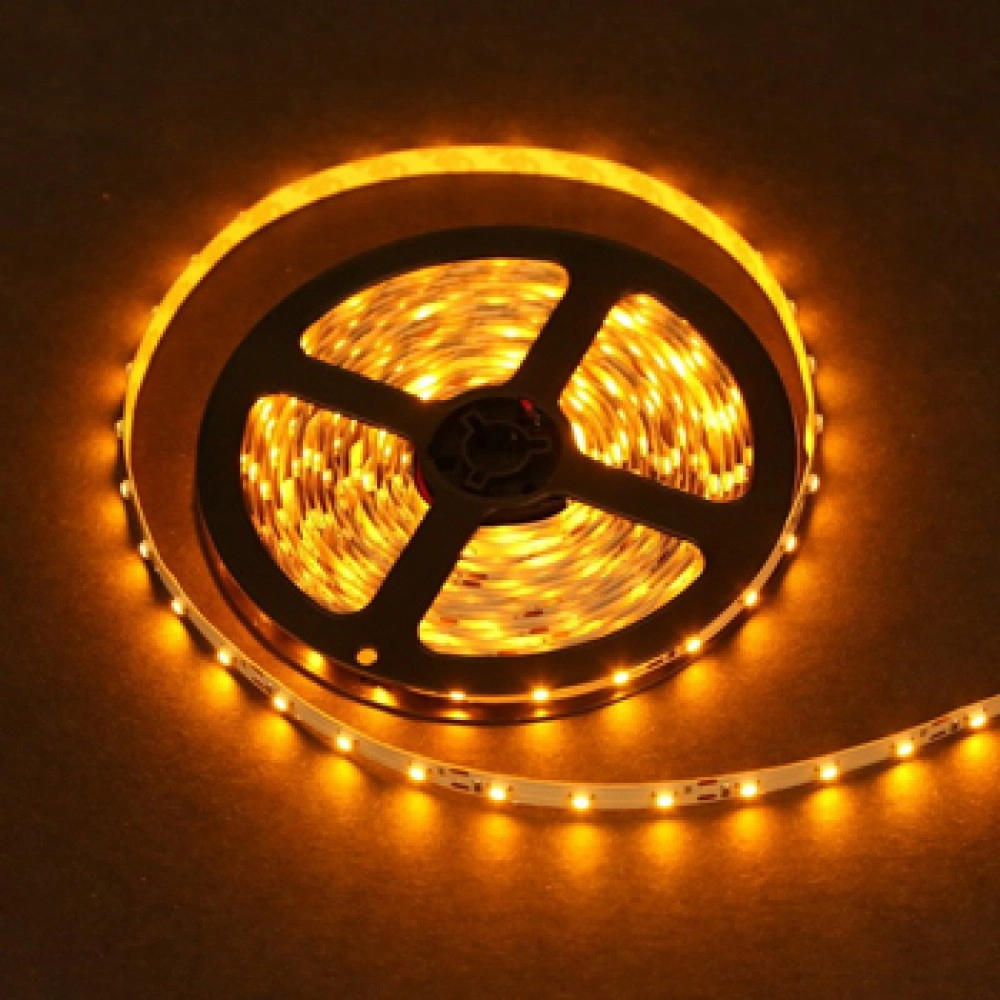 LED sloksne - lenta 3528 SMD 60diodes/m dzeltena krāsa YELLOW IP20