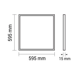 LED panelis 60x60cm, 40W, 4800lm, UGR<19, IP20, 5 gadu garantija (OPTONICA)