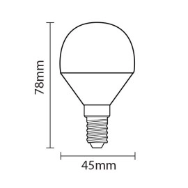 6W, E14, LED spuldze, bumbiņas formas G45, 480Lm, 2800K, SP1449