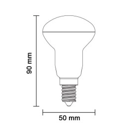 6W, E14, R50, LED spuldze, 450lm, 2800K, 120°