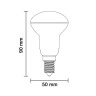 6W, E14, R50, LED spuldze, 450lm, 2800K, 120°