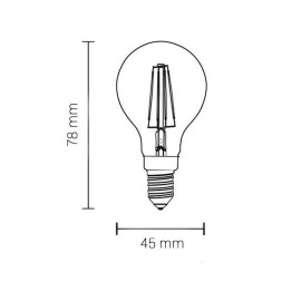 4W FILAMENT E14 LED bumbiņa, 400 lm, silti balta gaisma - SP1479