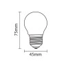 2W E27 G45 Filament LED spuldze, 250Lm, 300°, Optonica - SP186x