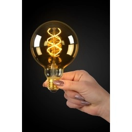 4W, E27, LED Filament āra spuldze "AMBER", ar integrētu krēslas slēdzi, 230LM, 2200K, Lucide, 49032-04-62