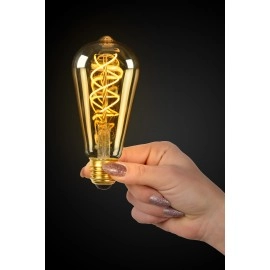 4W, E27, LED Filament āra spuldze "AMBER", ar integrētu krēslas slēdzi, 230LM, 2200K, Lucide, 49034-04-62
