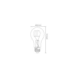 5W, E27, Filament LED spuldze, "AMBER", 260LM, 2200K, Lucide, 49042-05-62