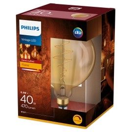 6.5W Retro Vintage G200 E27 Filament dimmējama LED spuldze, 470Lm, 2000K, Philips 6.5W Retro Vintage G200 E27 Filament dimmējama LED spuldze, 470Lm, 2000K, Philips
