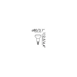 12W E27 R80 LED spuldze 1050Lm, silti balta gaisma 2700K, 120°