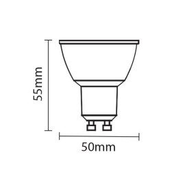 Dimmējama 6W, GU10, 480Lm, ~2700K, LED spuldze ar COB diodi, 50° - SP1274