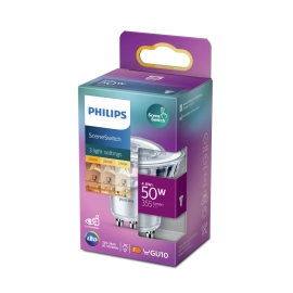 4.6W, GU10, SceneSwitch LED spuldze, CCT 2700-2200K, 355Lm, PHILIPS 4.6W, GU10, SceneSwitch LED spuldze, CCT 2700-2200K, 355Lm, PHILIPS