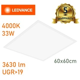 Ledvance 33W, LED panelis, 60x60cm, 3630lm, UGR<19, 5 gadu garantija