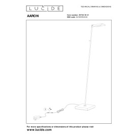 AARON stāvlampa lasīšanai LED 1x12 W 2700-4000K balta (Lucide)