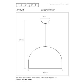 AKRON piekaramā lampa Ø50 cm Premium E27 matēta zelta / misiņa (Lucide)