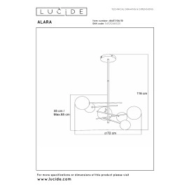 ALARA LED G4 piekaramā lampa 6 x 1,5 W 2700K zelta (Lucide)