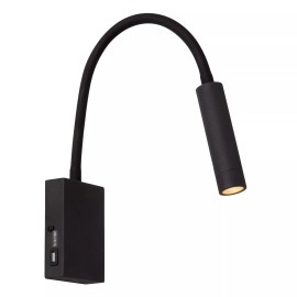 ALEC sienas prožektors 1 x 3 W G9 melns (Lucide)