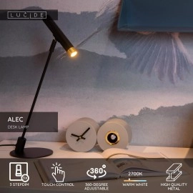 ALEC galda lampa 1 x 3 W G9 melna (Lucide)