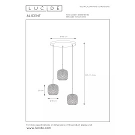 ALICENT piekarama lampa Ø35 cm 3 x 40 W E27 matēta zelta / misiņa (Lucide)
