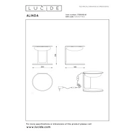 ALINDA galda lampa Ø 20 cm LED 9W 3000K, taupe (Lucide)