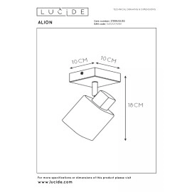 ALION griestu prožektors 1xE14 25W melna (Lucide)