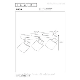 ALION griestu prožektors 3xE14 25W melna (Lucide)