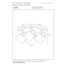 ALION griestu prožektors 4xE14 25W melna (Lucide)