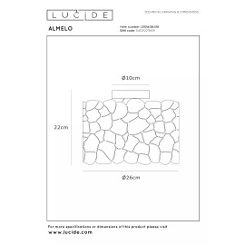 ALMELO griestu lampa Ø25.5 cm 1xE27 melna (Lucide)