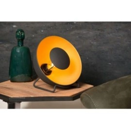 Lucide ALVARO galda lampa melna/zeltīta, Ø20 cm, 1xE14