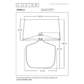 AMBALA galda lampa E27 dabīga (Lucide)
