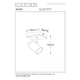 AMIGO griestu prožektors 1xGU10 balts (Lucide)