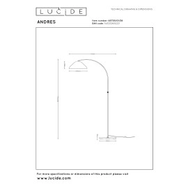 ANDRES stāvlampa 1xE27, krēmkrāsas (Lucide)