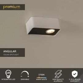 ANGULAR griestu prožektors LED 6W 2700K balts (Lucide)