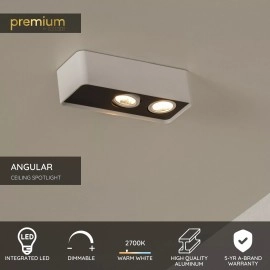 ANGULAR griestu prožektors LED 2 x 5W 2700K balts (Lucide)