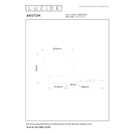 ANSTON galda lampa 28x28 cm 1xE14 opāla (Lucide)