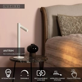 ANTRIM uzlādējama galda lampa LED 1x2,2 W 2700 K balta (Lucide)