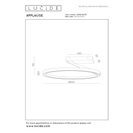 APPLAUSE griestu lampa Ø60 LED dimmējama CCT 1x40W pelēka dzelzs (Lucide)