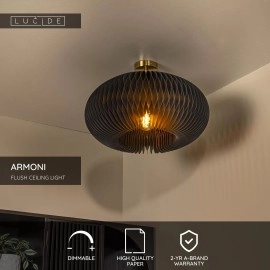 ARMONI griestu lampa Ø52 cm E27 melna (Lucide)