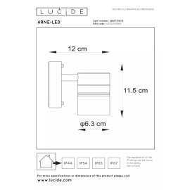 ARNE-LED āra sienas prožektors LED GU10 1x5W matēts hroms (Lucide)