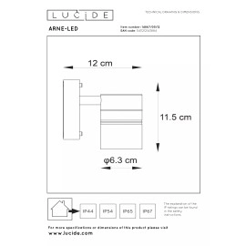 ARNE-LED āra sienas prožektors LED GU10 1x5W matēts hroms (Lucide)