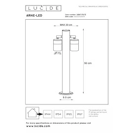 ARNE-LED — āra stabiņš, Ø6,3, LED, satīna hroma (Lucide)