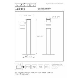 ARNE-LED gaismas stabiņš LED GU10 1x5W melns (Lucide)