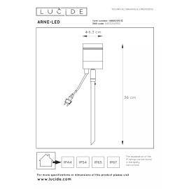 ARNE-LED dārza prožektors LED GU10 1x5W matēts hroms (Lucide)