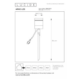 ARNE-LED dārza prožektors LED GU10 1x5W matēts hroms (Lucide)