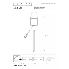 ARNE-LED — āra dārza prožektors, Ø6,3, LED, 1xGU10, melna (Lucide)