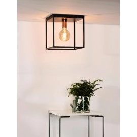 ARTHUR griestu lampa 25 cm 1xE27 melna / vara (Lucide)