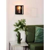 ARTHUR sienas lampa 18,5x16 cm 1xE27 melna (Lucide)