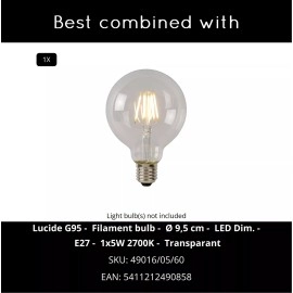 ARTHUR galda lampa 26x26 cm 1xE27 melna (Lucide)