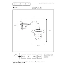 ARUBA āra sienas lampa Ø25 cm 1xE27 rūsas brūnā krāsā (Lucide)