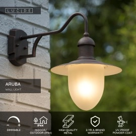 ARUBA āra sienas lampa Ø25 cm 1xE27 rūsas brūnā krāsā (Lucide)