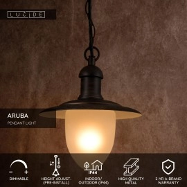ARUBA āra piekaramā lampa Ø25 cm 1xE27 rūsas brūnā krāsā (Lucide)