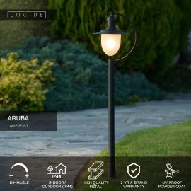 ARUBA āra stāvlukturis Ø25 cm 1xE27 melns (Lucide)